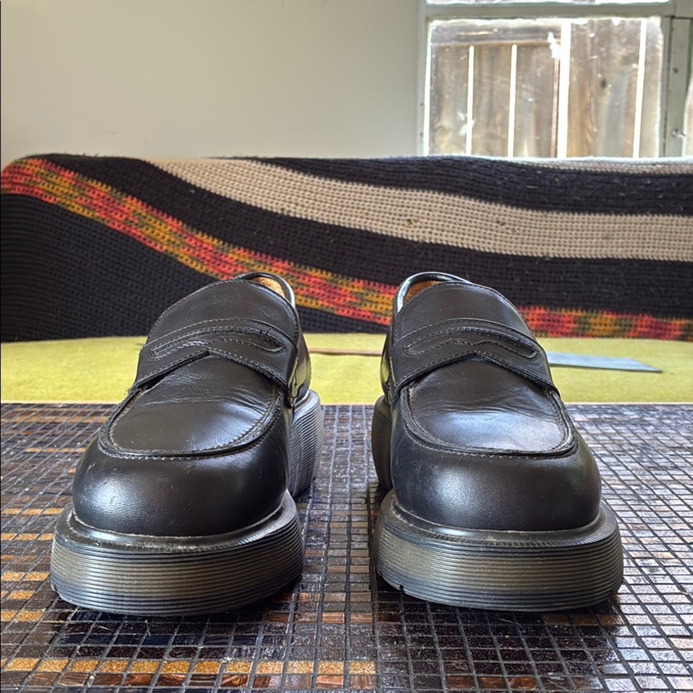 Dr. Martens Black Leather Chunky Flats